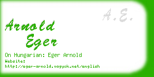 arnold eger business card